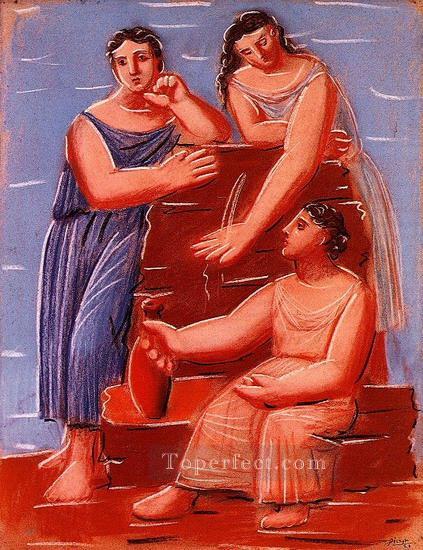 噴水にいる 3 人の女性 1921 年 7 月 キュビスト パブロ・ピカソ油絵